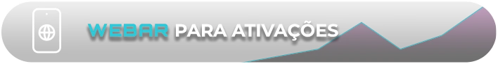 Botão com ícone de celular e globo, e o texto “WebAR para ativações” em fundo preto com linhas azul e roxa