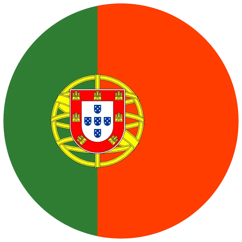 Ícone da filial da Casa Mais em Porto, Portugal, com bandeira portuguesa circular.